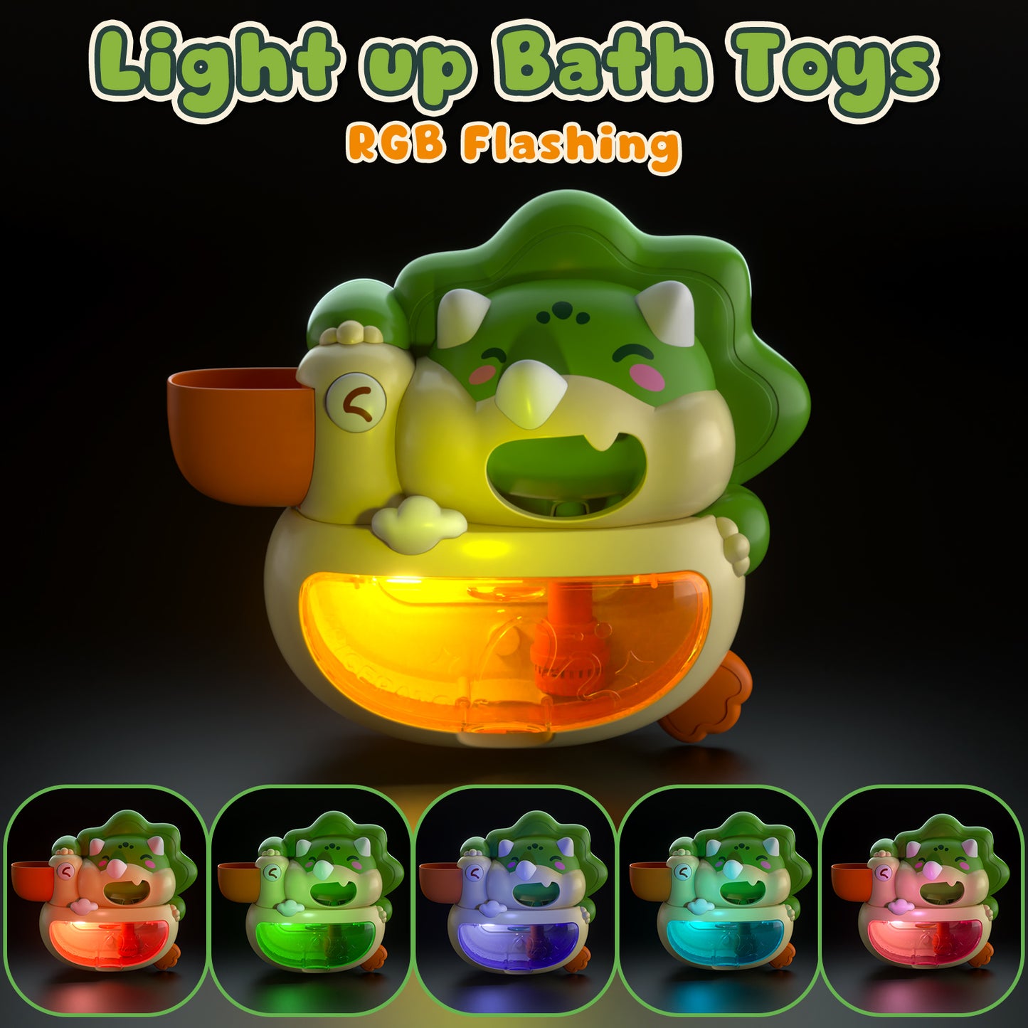 Baby Dinosaur Bath Toys,Toddler Bath Bubble Machine, Bathtub Toy Dinosaur, Bubble Maker with 12 Songs & 6 Color Lights, Bath Time Shower Bath Wall Toy for Boys Girls