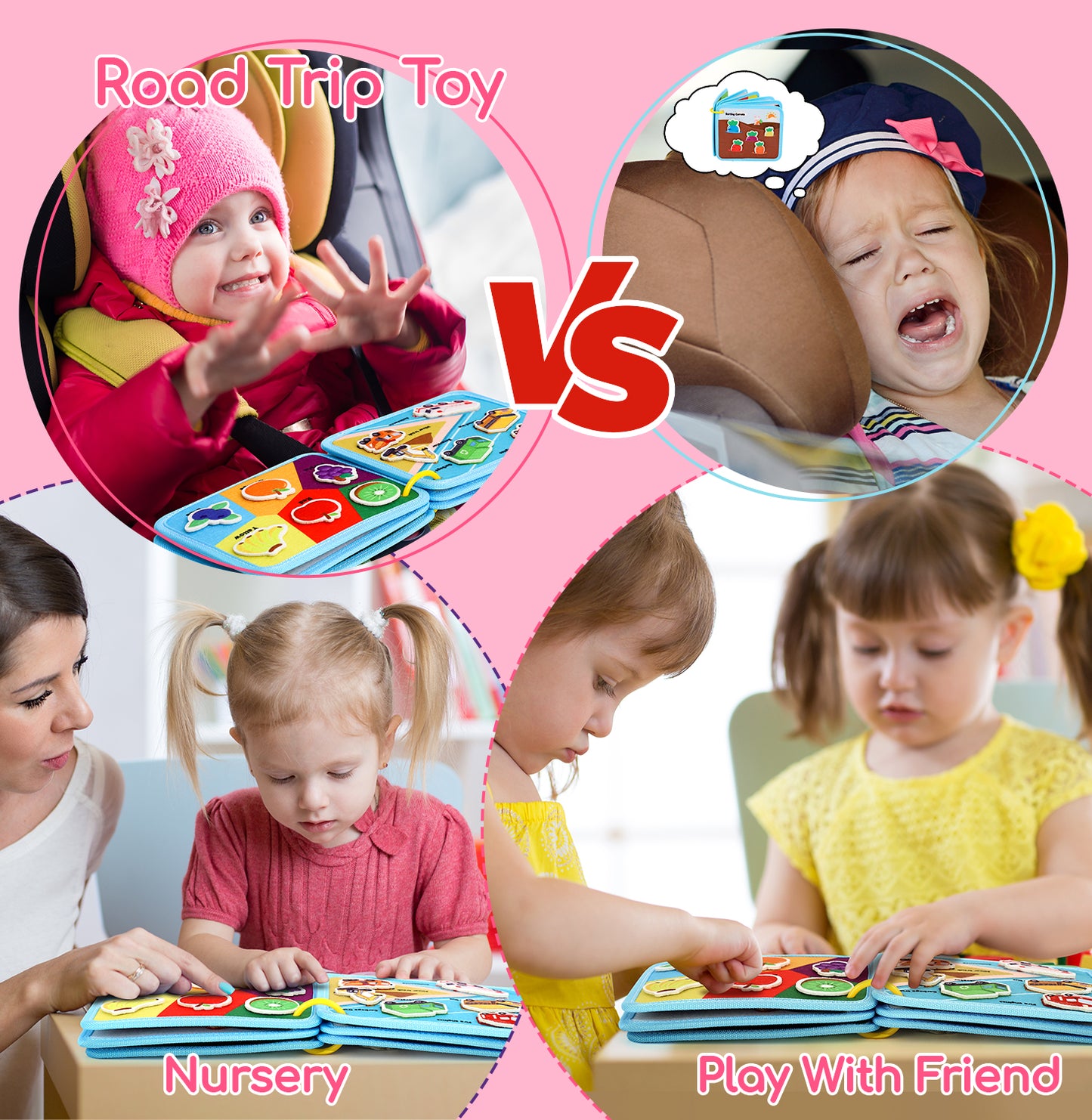 Lehoo Castle Montessori Busy Board for Toddlers Educational Learning Toy 1 2 3 4 Year Old (Dinosaur)