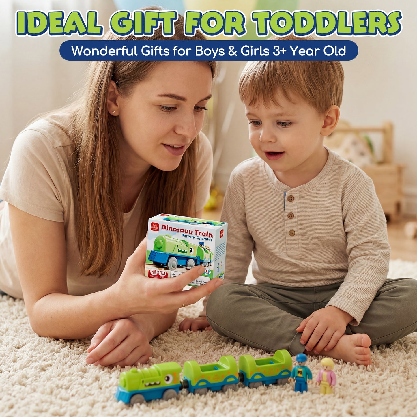 Train Set Accessories, Battery Operated Locomotive Train, Powerful Engine Train Vehicles Fit All Major Brands Track Railway System