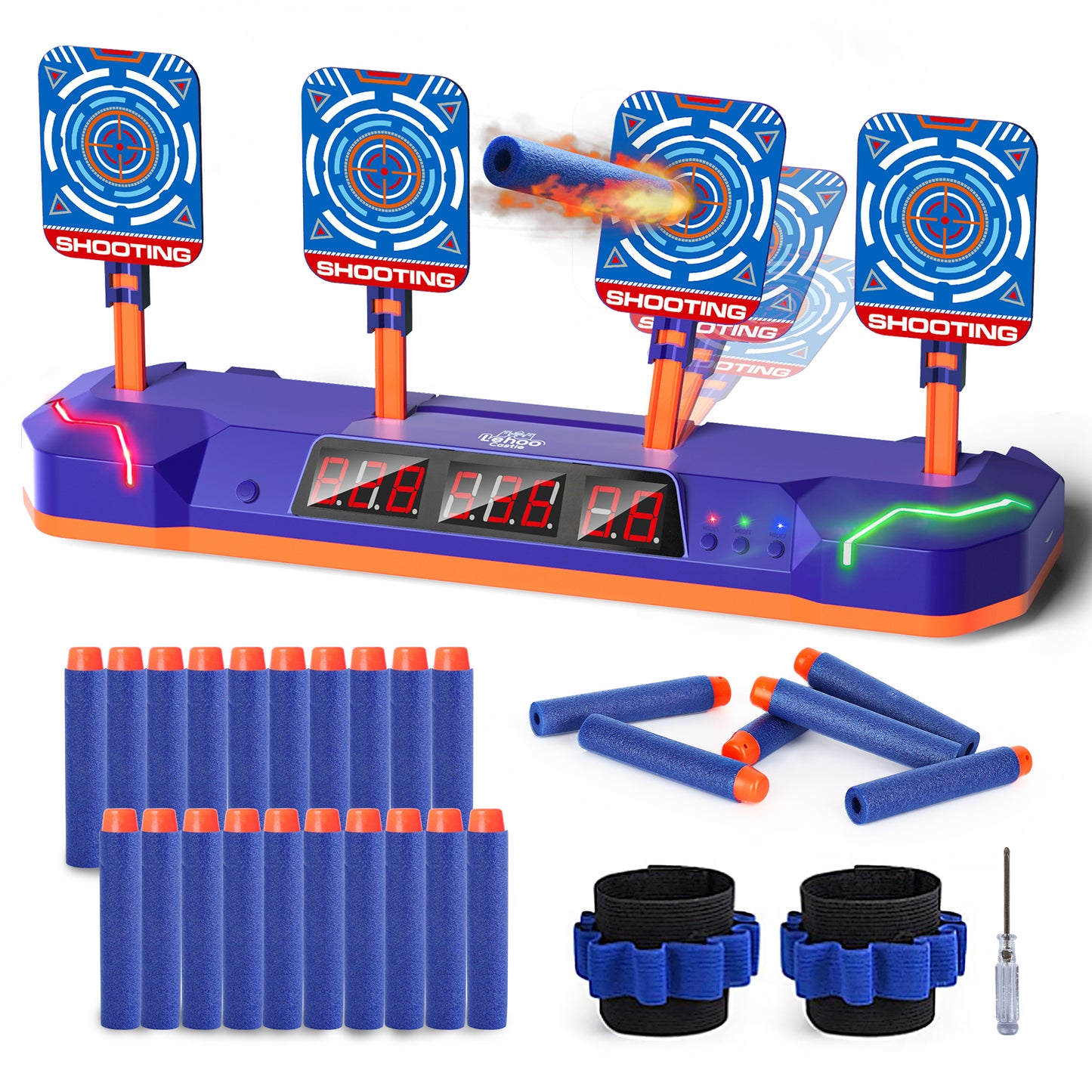 Target for Nerf Guns, Electronic Targets for Shooting, Auto Reset Digital Target with LED Light, Gift Toy for Kids Boys Girls 4 5 6 7 8