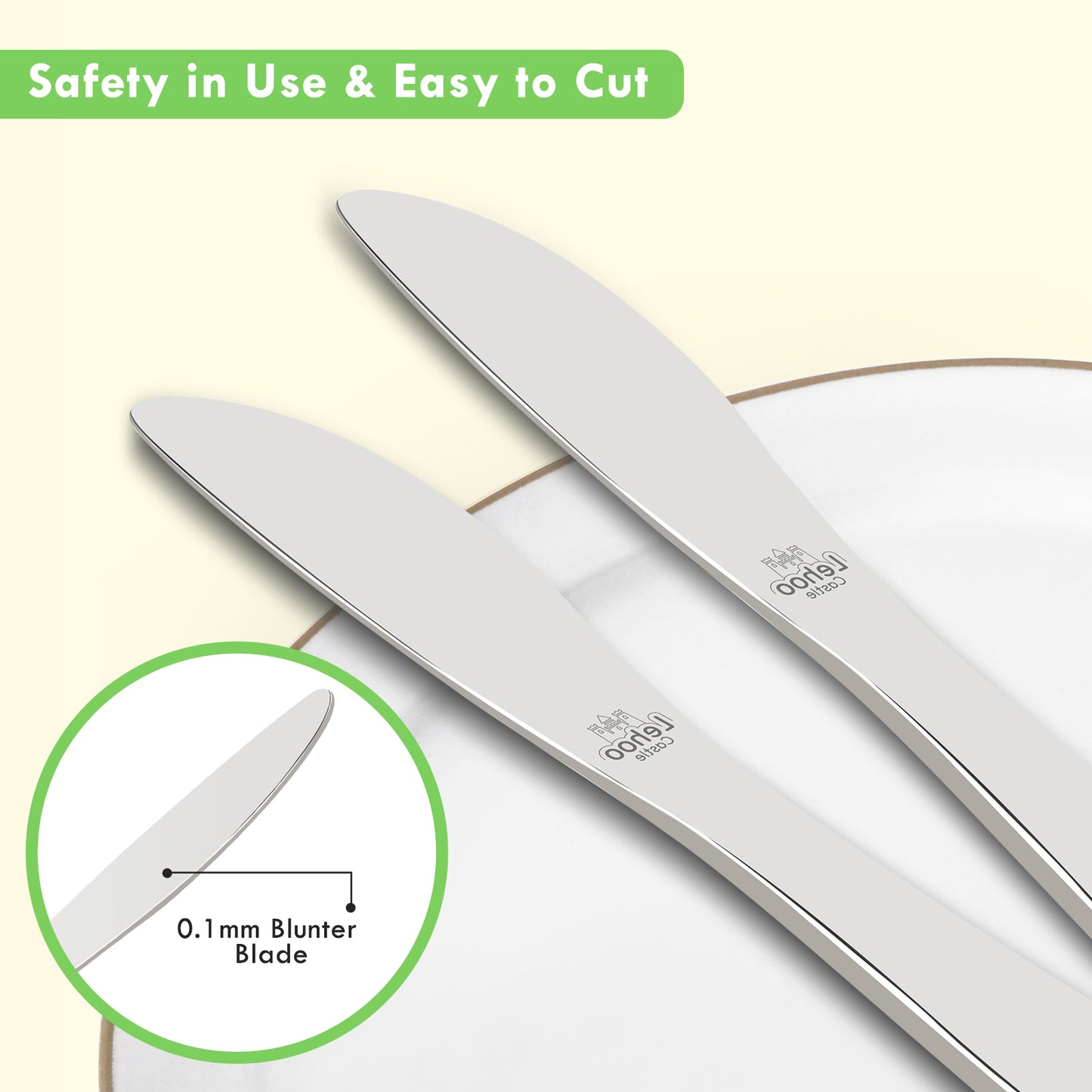 Lehoo Castle Kids Silverware Stainless Steel 6 Piece - Toddler Spoons and Forks Knife Set (Dinosaur World)