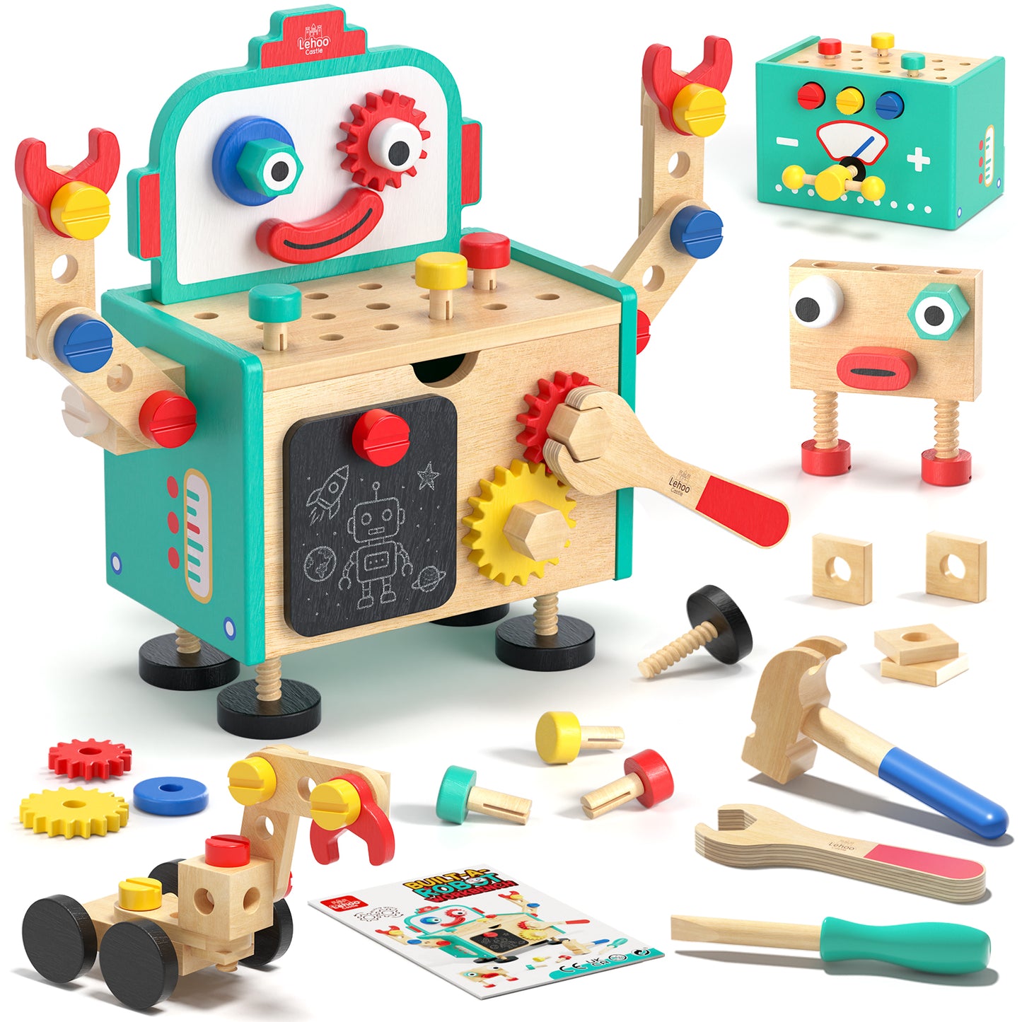 Lehoo Castle Robot Toddler Tool Set, Pretend Play Kids Toys, Toy Construction Tools for Kids Ages 3 4 5 6 7 8 Years Old