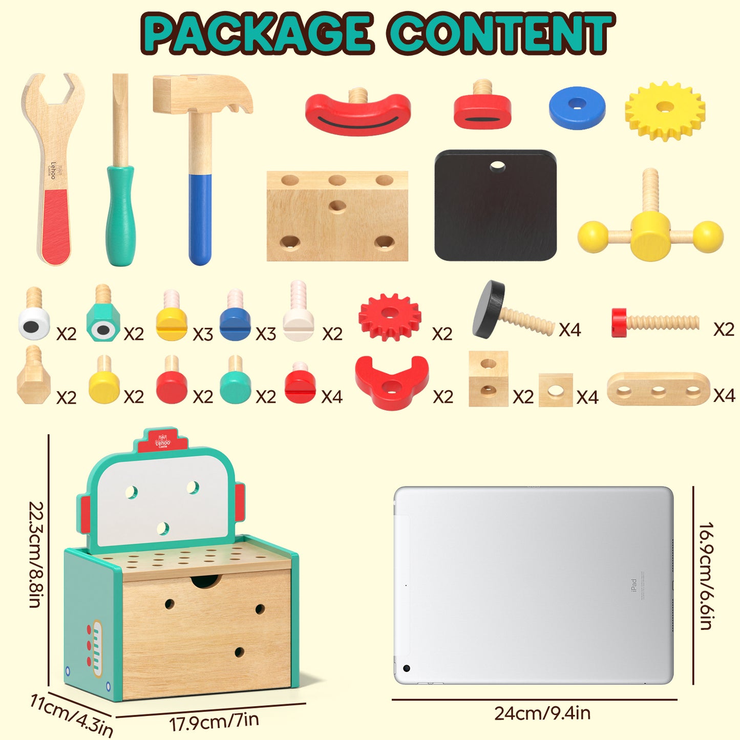 Lehoo Castle Robot Toddler Tool Set, Pretend Play Kids Toys, Toy Construction Tools for Kids Ages 3 4 5 6 7 8 Years Old