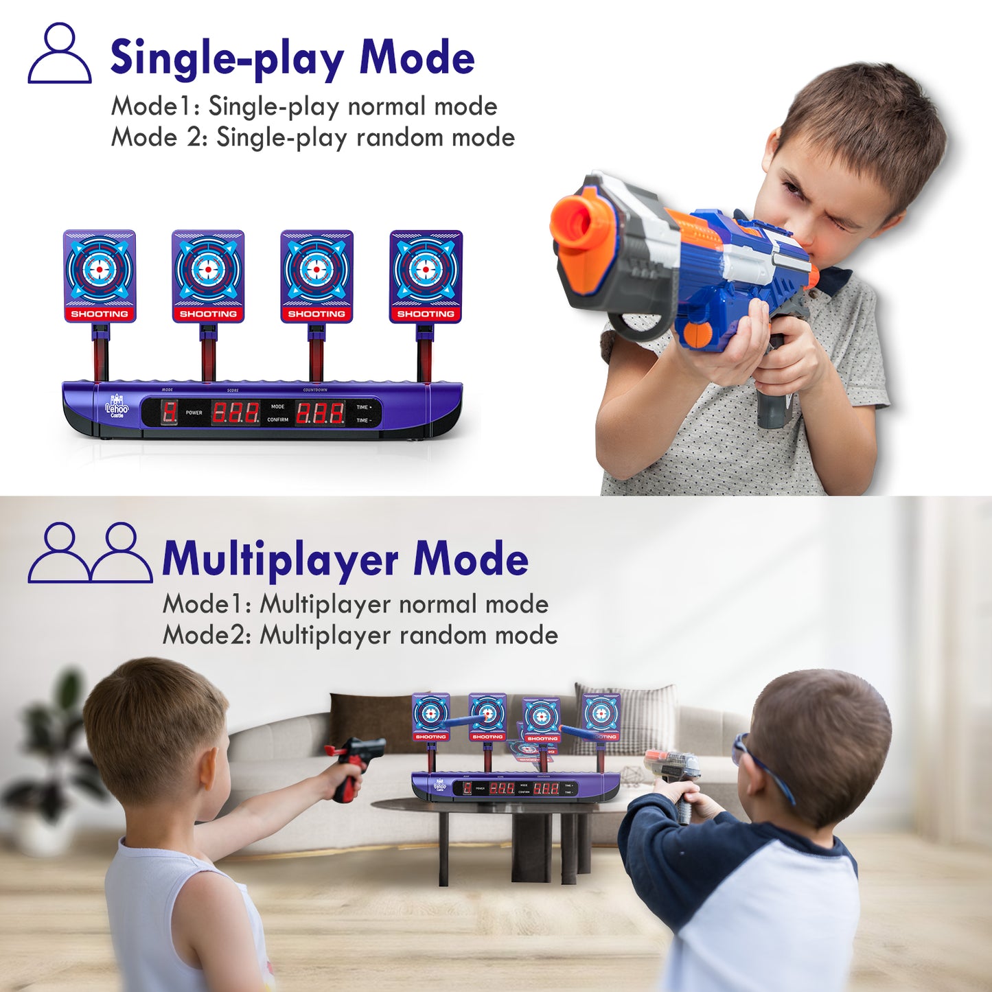 Lehoo Castle Digital Target, Electronic Shooting Target for Nerf Gun