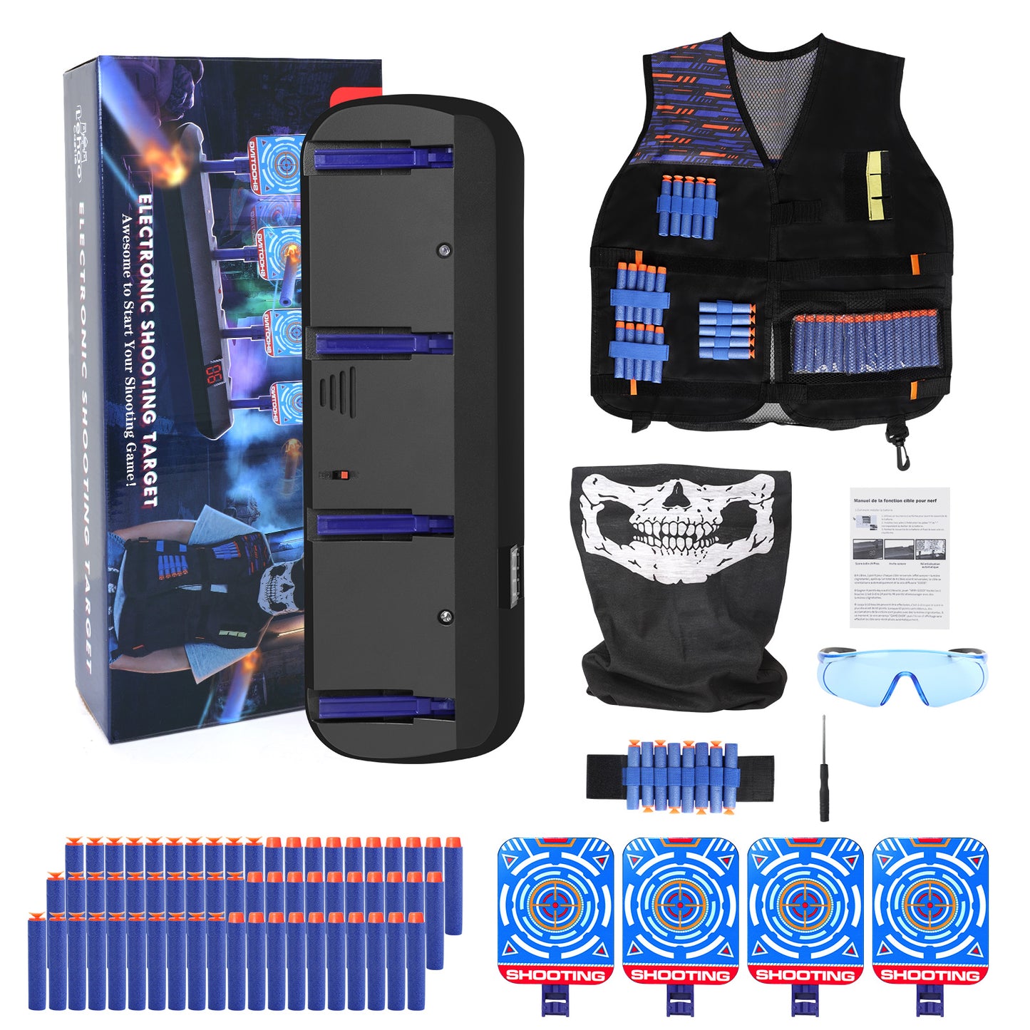 4 Electronic Digital Target, Nerf Targets for Kids to Shoot, Shooting Targets with Auto-Reset