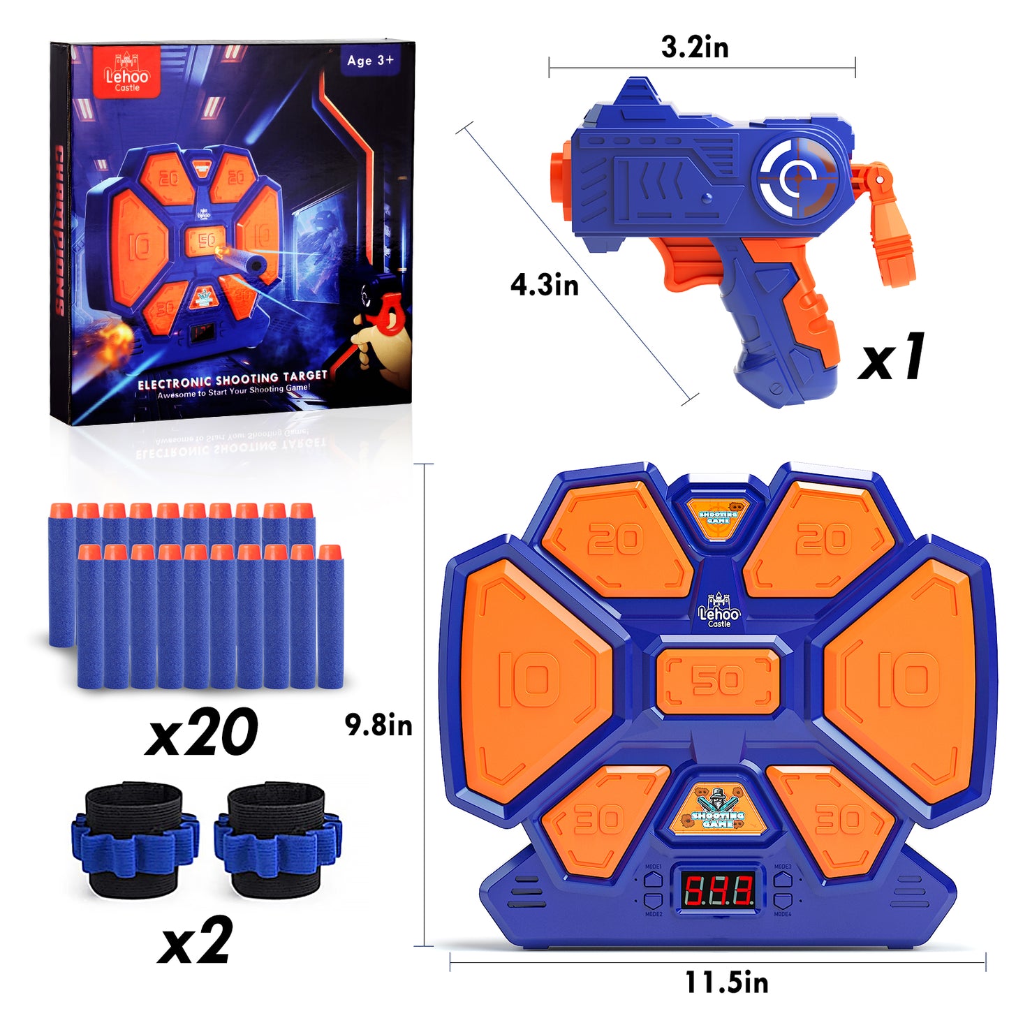 Digital Electronic Scoring Shooting Target for Nerf Gun, Auto Reset