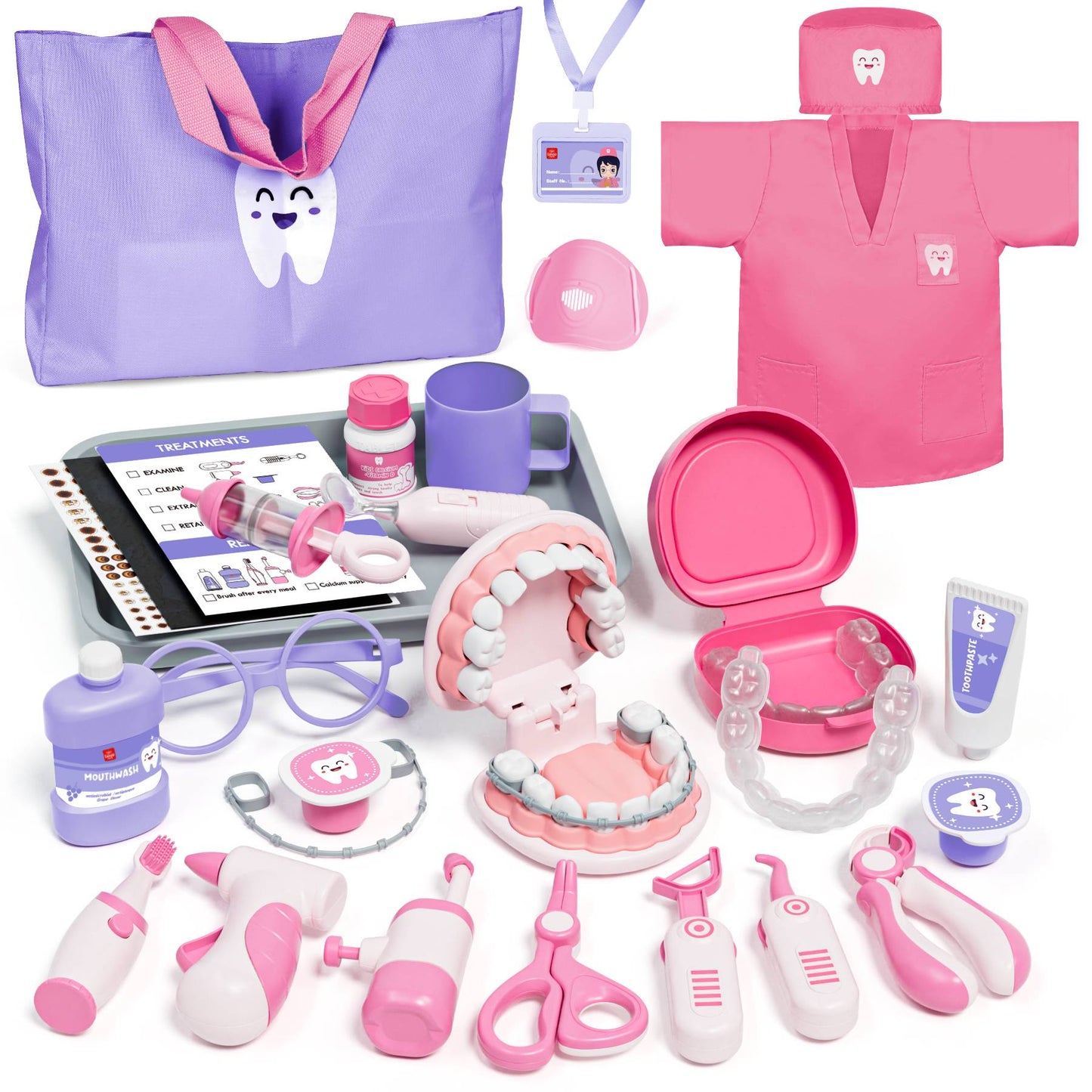 Doctor Kit for Kids, Doctor Playset, Pretend Doctor Kit Dentist Medical Kit with Electronic Stethoscope