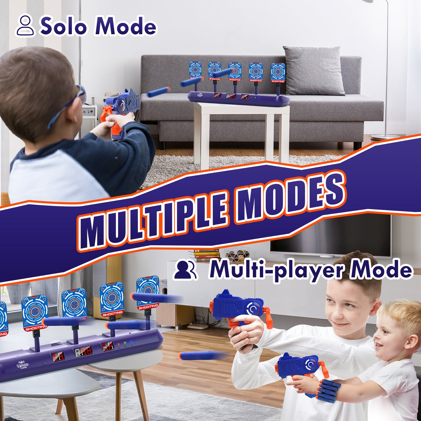 Digital Shooting Targets with Foam Dart Toy Gun, 5 Targets for Nerf Shooting Practice