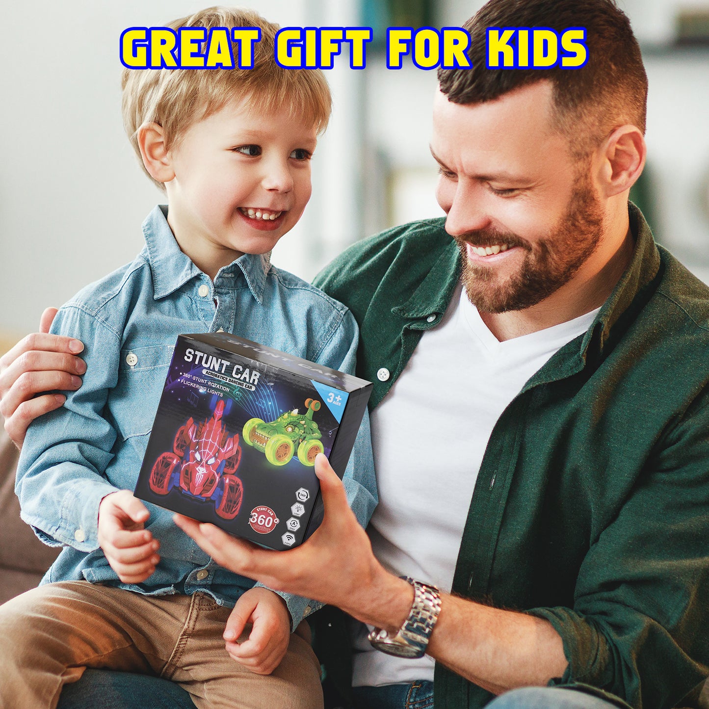 RC Cars Remote Control Car Toys for Boys 3 4 5 6 7 8 9 10 Year Old Girl Boys, 2.4Ghz Fast Stunt with Cool Light for Kids Birthday Chritmas