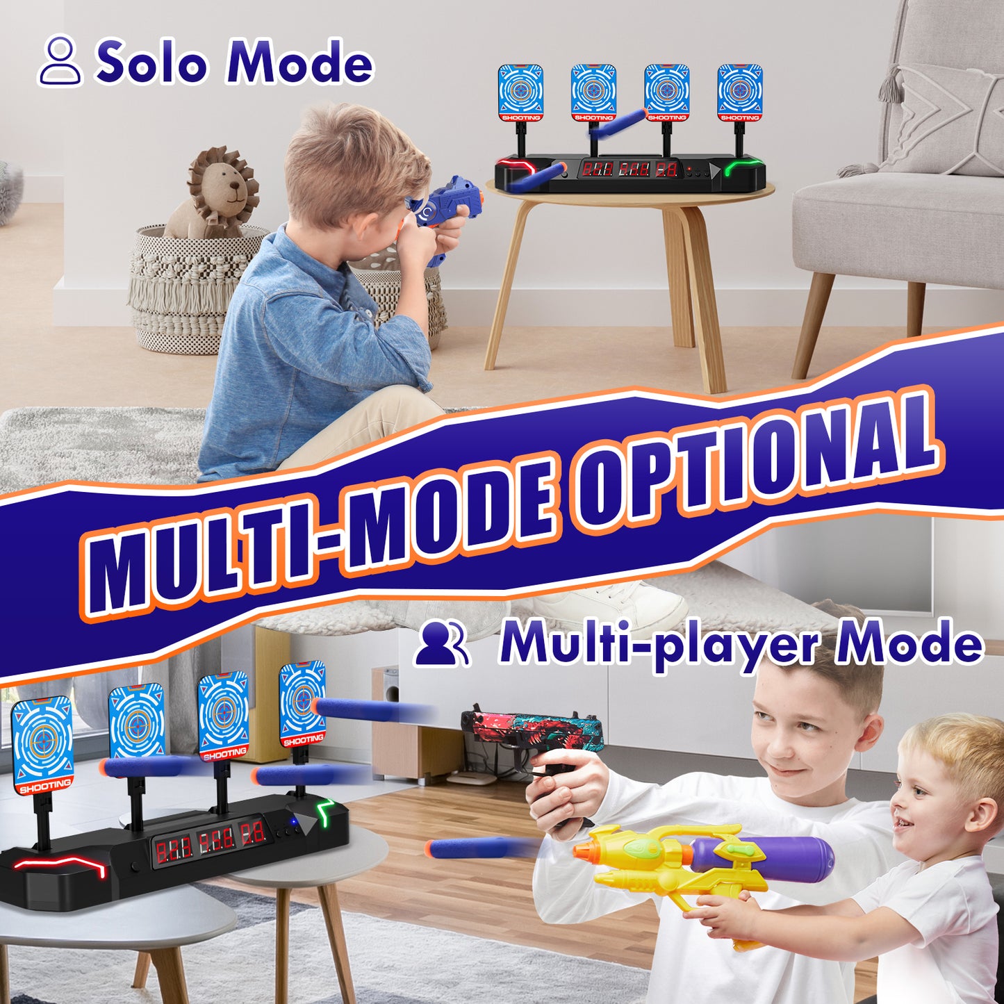 Shooting Targets for Nerf Guns, Digital Electronic Scoring Target for Kids, Auto Reset