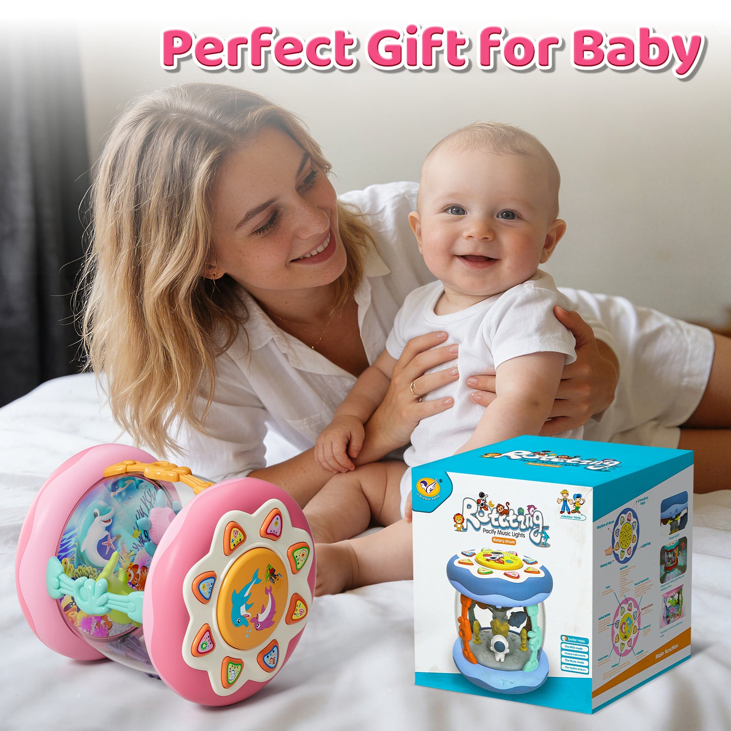 Baby Musical Toys, Toy for 1 Year Old, Baby Light Up Toys, Rotating Projector Infant Toys, Toys for Babies 6 12 Months, Christmas Birthday Gifts for Toddler
