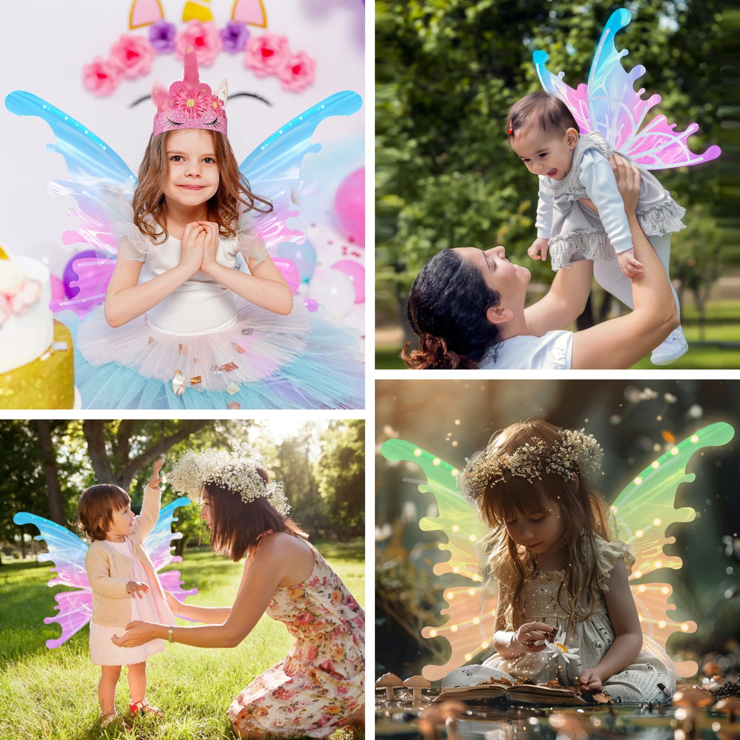 Fairy Wings for Girls, Electric Butterfly Wings with Light & Music, Dress Up for Girls 3-6 Year Old, Birthday Christmas Gifts for Girls - DIY Assembly