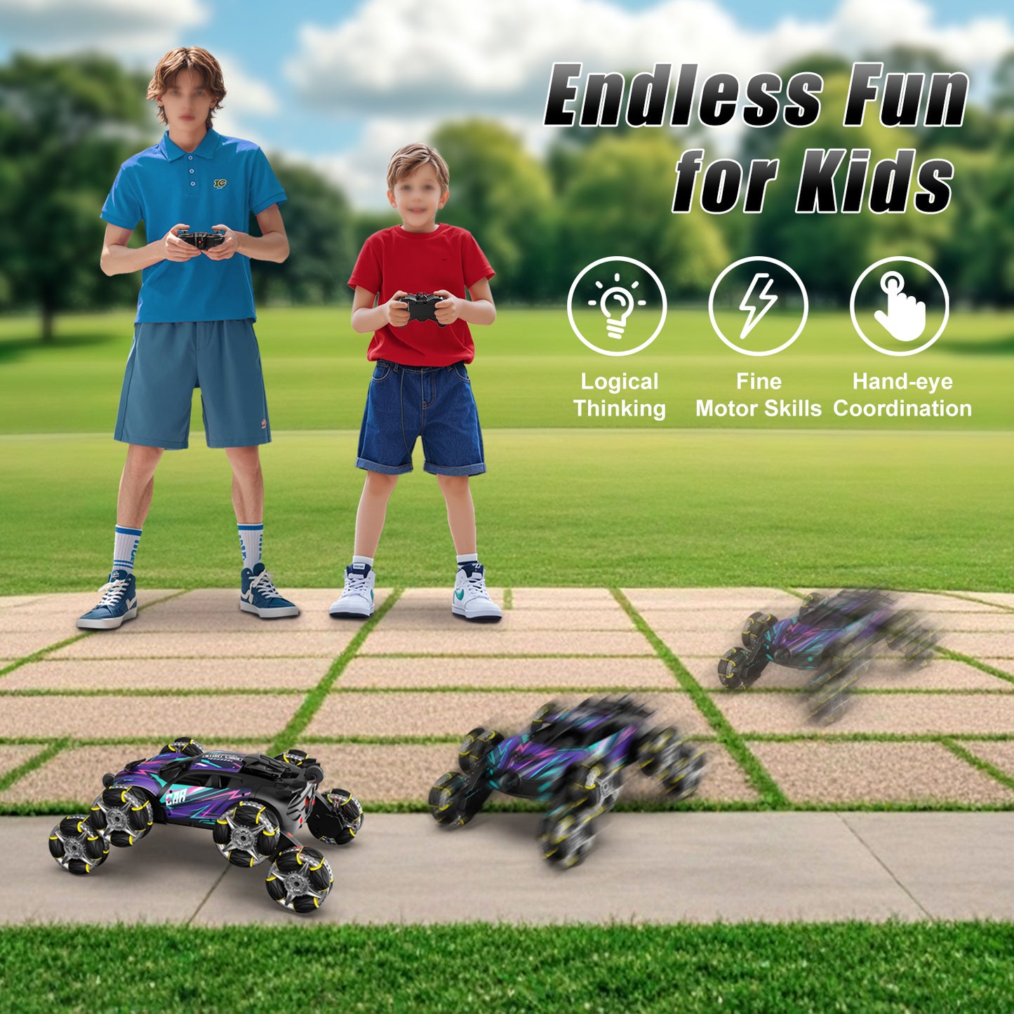 Remote Control Cars, 8WD RC Stunt Cars Toys for 6 7 8 9 10 Year Old Girl Boys, Transform Drift Climbing Racing Vehicle with with Spray, Light & Sound for Kid Age 8-12 Toys Birthday