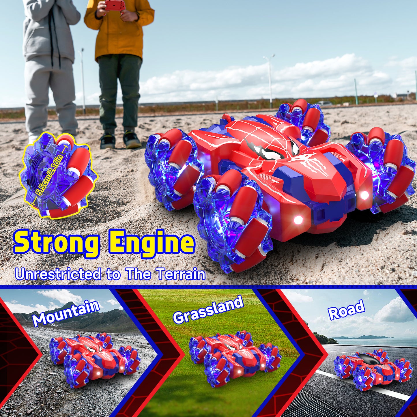 Remote Control Car, RC Cars Toys for 3 4 5 6 7 8 9 10 Year Old Girl Boys, 2.4Ghz Fast Stunt, Double Sided Race Car for Kids Outdoor Toys Birthday