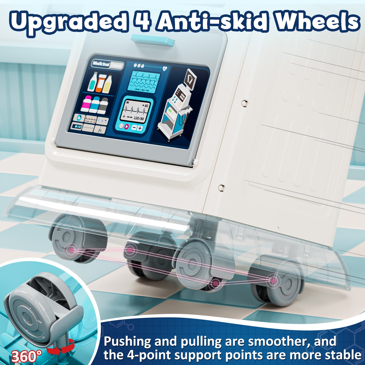 Doctor Kit for Toddlers 3-5, Pretend Play Medical Kit Toy, Toddler Medical Cart Toy with Sound & Medical Accessories for 2 3 4 5 Year Old Boys Girls Birthday Gifts