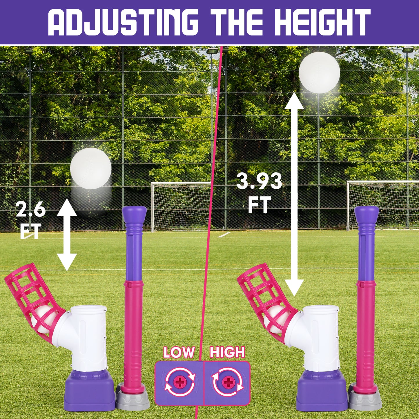 T Ball Set Toys for Kids Boys 3-5, Kids Baseball Toys Includes 6 Balls, for Age 3 to 6, Toddler Baseball Game Sports & Outdoors Toys, Auto Ball Launcher
