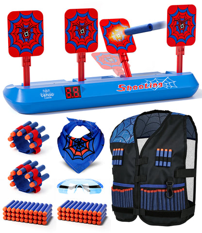 4 Electronic Digital Target, Nerf Targets for Kids to Shoot, Shooting Targets with Auto-Reset - Red