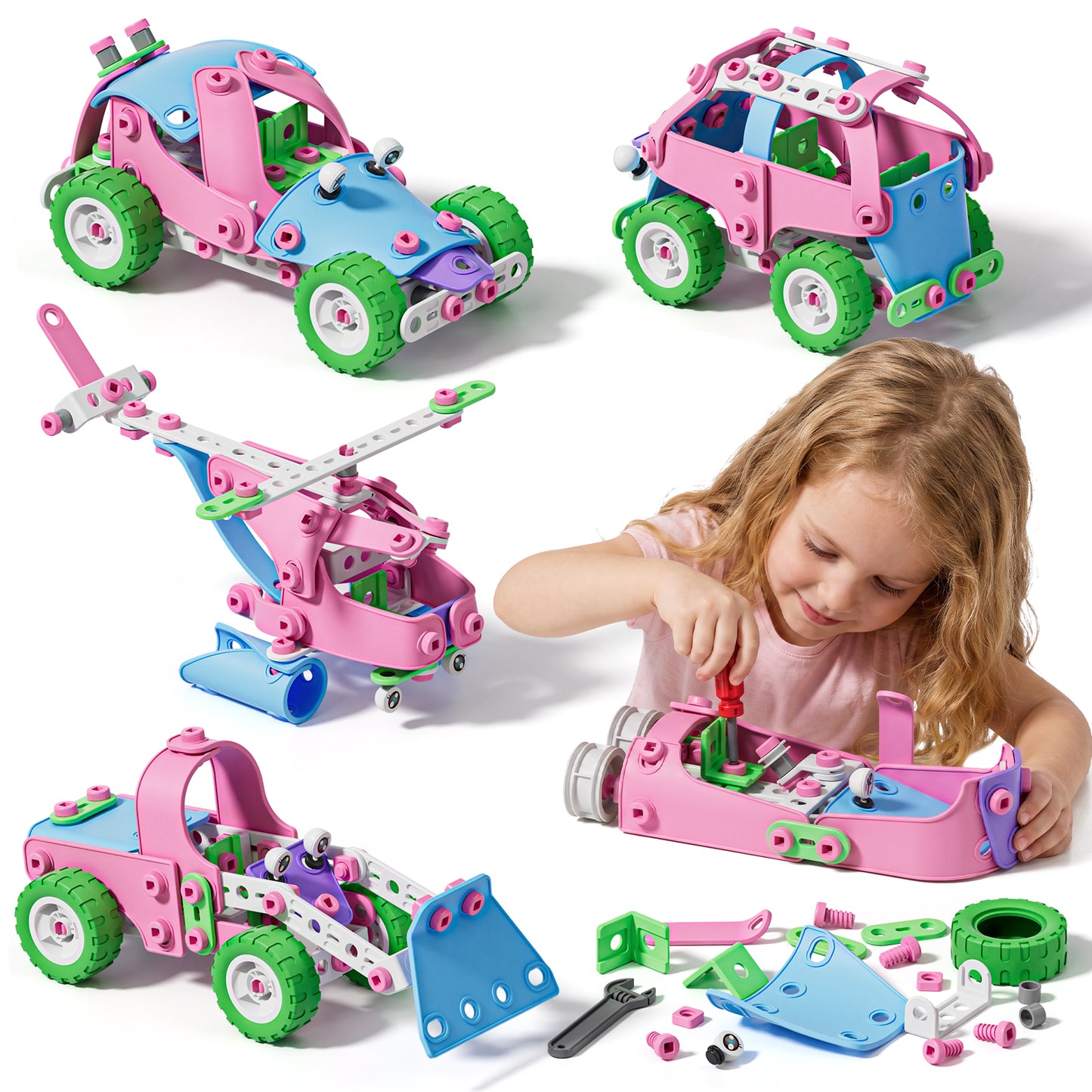 Building Blocks for Kids, STEM Toys for 3 4 5 6 7 8+ Year Old Boys Girls, Educational Construction Kits Games, Erector Set Creative Activities Games, Best Gifts for 3-8 Year Old Kids