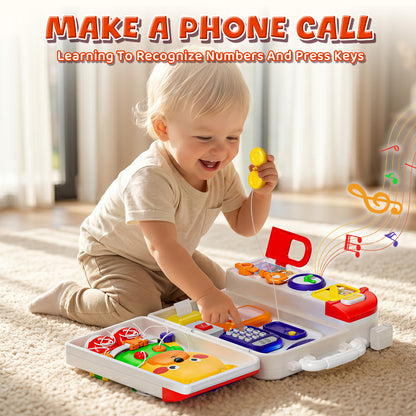 Montessori Learning Toys, Bilingual Busy Board for Toddler, Busy Board Montessori Toys for 1 Year Old, Educational Toys for Ages 1-3 Boys Girls Birthday Gifts