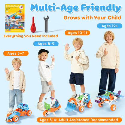 Building Blocks for Kids, STEM Toys for 3 4 5 6 7 8+ Year Old Boys Girls, Educational Construction Kits Games, Erector Set Creative Activities Games, Best Gifts for 3-8 Year Old Kids
