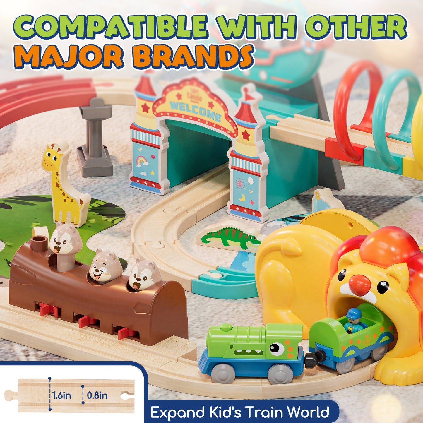 Train Set Accessories, Battery Operated Locomotive Train, Powerful Engine Train Vehicles Fit All Major Brands Track Railway System
