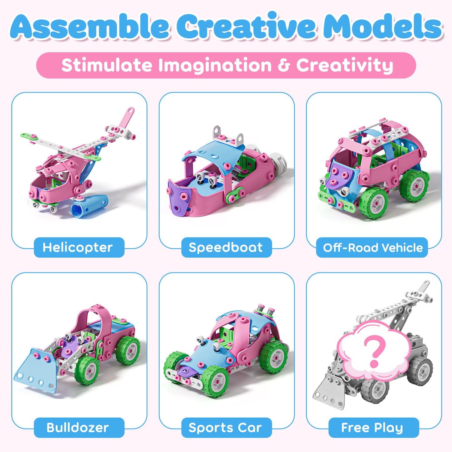 Building Blocks for Kids, STEM Toys for 3 4 5 6 7 8+ Year Old Boys Girls, Educational Construction Kits Games, Erector Set Creative Activities Games, Best Gifts for 3-8 Year Old Kids
