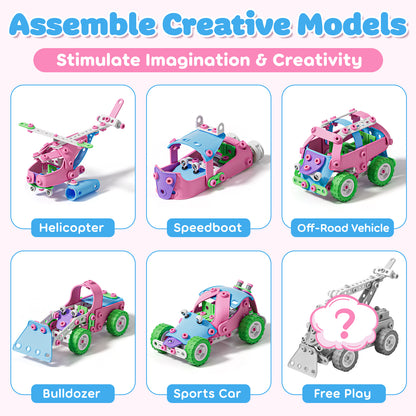 Building Blocks for Kids, STEM Toys for 3 4 5 6 7 8+ Year Old Boys Girls, Educational Construction Kits Games, Erector Set Creative Activities Games, Best Gifts for 3-8 Year Old Kids