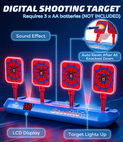 4 Electronic Digital Target, Nerf Targets for Kids to Shoot, Shooting Targets with Auto-Reset - Red