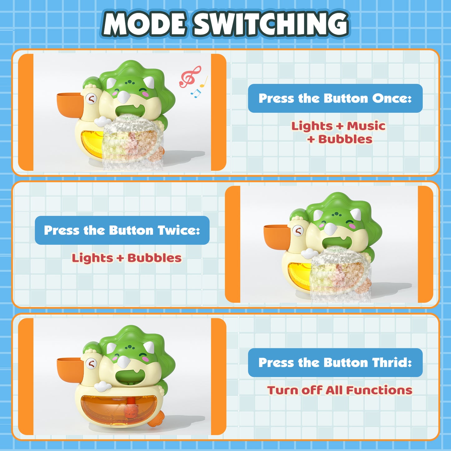 Automatic Bubble Bath Toys for Kids Age 1 2 3, Dinosaur Baby Bath Toys with Sounds and Lights, Light up Bath Bubble Machine for Bathtub Toys