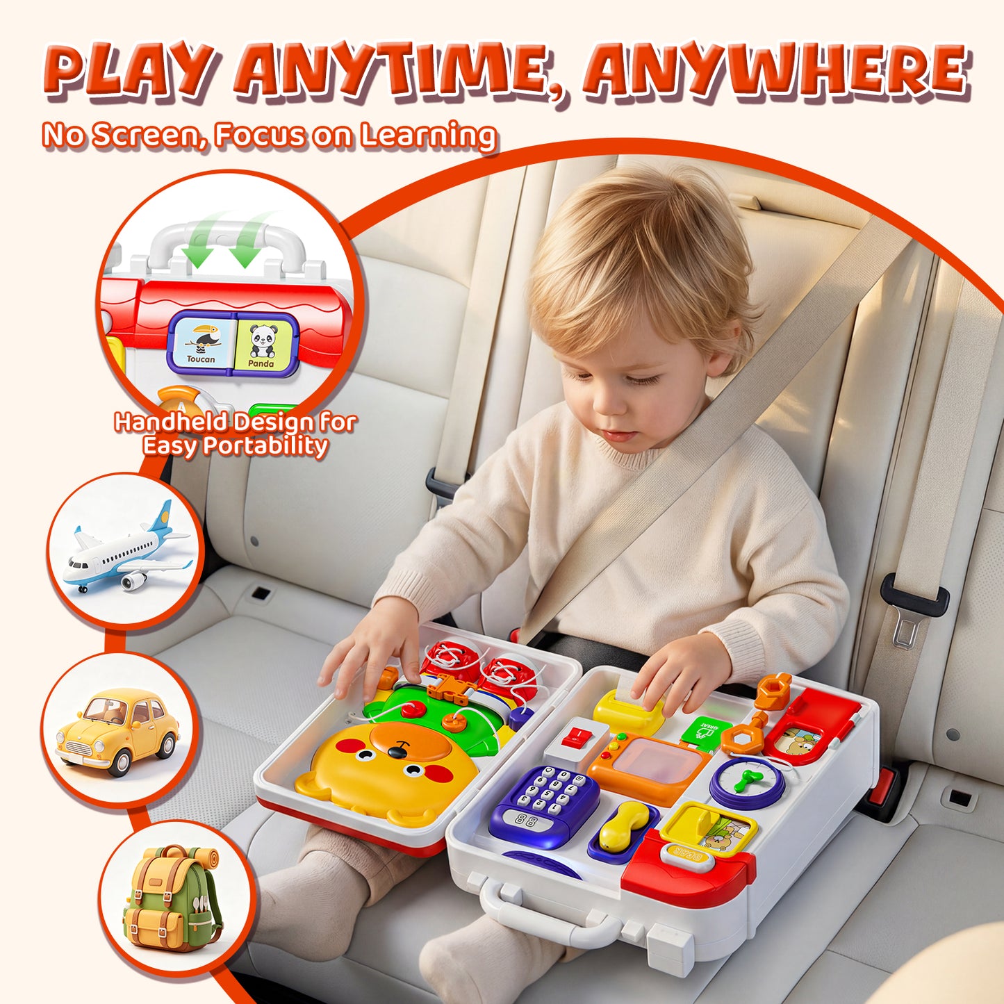 Montessori Learning Toys for 1 Year Old, Busy Board for Toddlers, Toddler Toys for Boys Girls 1 2 3 Year Old, Preschool Toys, Perfect Birthday Gift