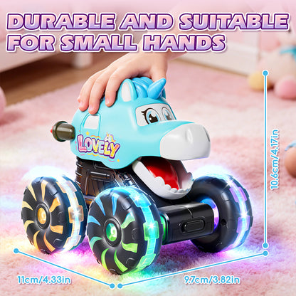 3 Pack Monster Truck Toys, Toy Truck with Flashing LED Wheels, Dinosaur Toys, Toddler Toy Car, Press & Go Cars, Toddler Toys 1-3 for Boys Birthday Gift