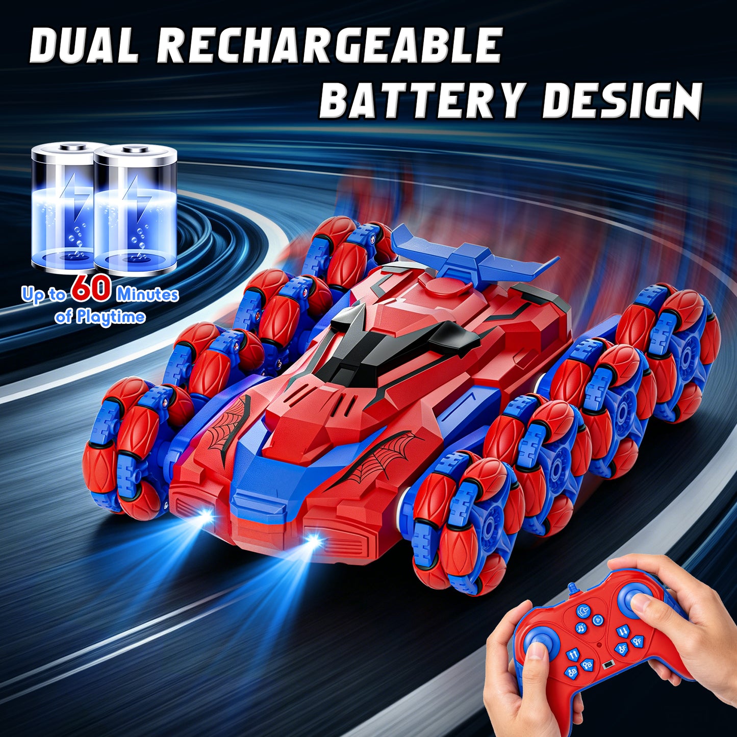 Remote Control Car, 8WD RC Car Toys for Boys, 2.4Ghz RC Car with Light & Spray, Transform Drift RC Stunt Cars Toys for Boys 5 6 7 8 9 10 Years, RC Cars for Boy Outdoor Toys Birthday Gift