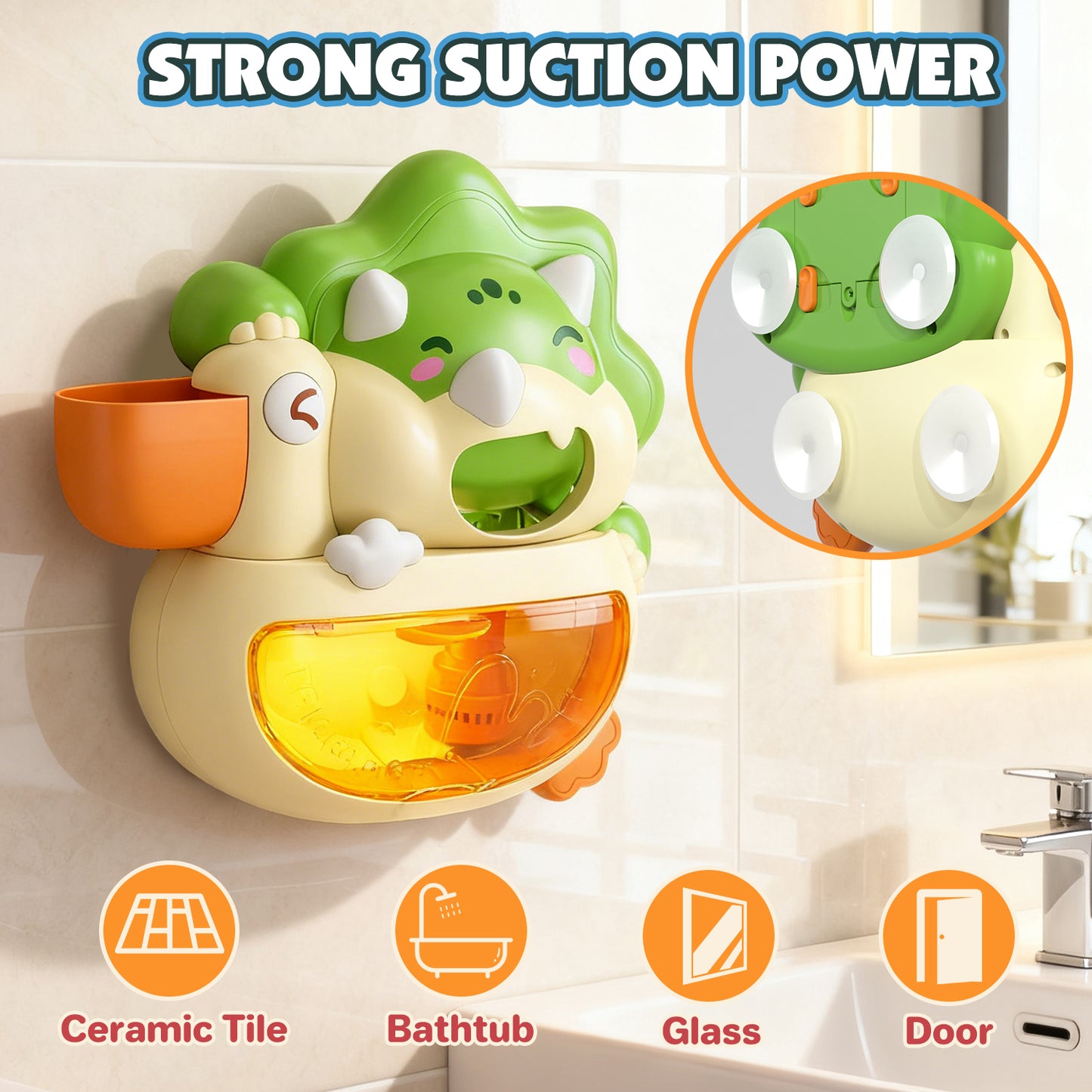 Automatic Bubble Bath Toys for Kids Age 1 2 3, Dinosaur Baby Bath Toys with Sounds and Lights, Light up Bath Bubble Machine for Bathtub Toys