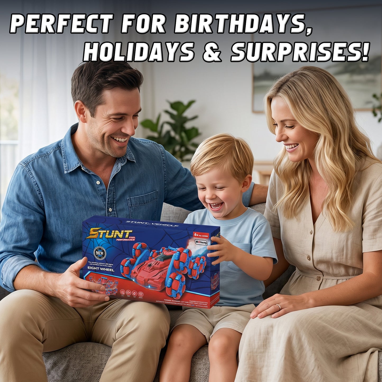 Remote Control Car, 8WD RC Car Toys for Boys, 2.4Ghz RC Car with Light & Spray, Transform Drift RC Stunt Cars Toys for Boys 5 6 7 8 9 10 Years, RC Cars for Boy Outdoor Toys Birthday Gift