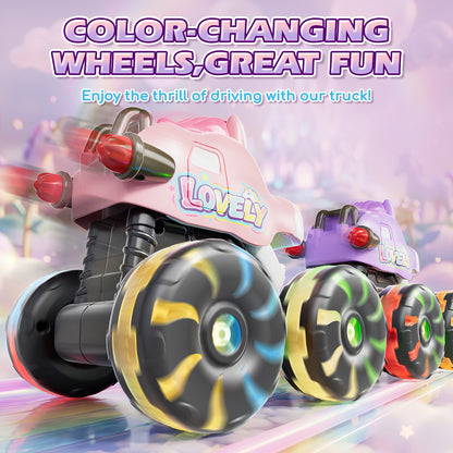 3 Pack Monster Truck Toys, Toy Truck with Flashing LED Wheels, Dinosaur Toys, Toddler Toy Car, Press & Go Cars, Toddler Toys 1-3 for Boys Birthday Gift