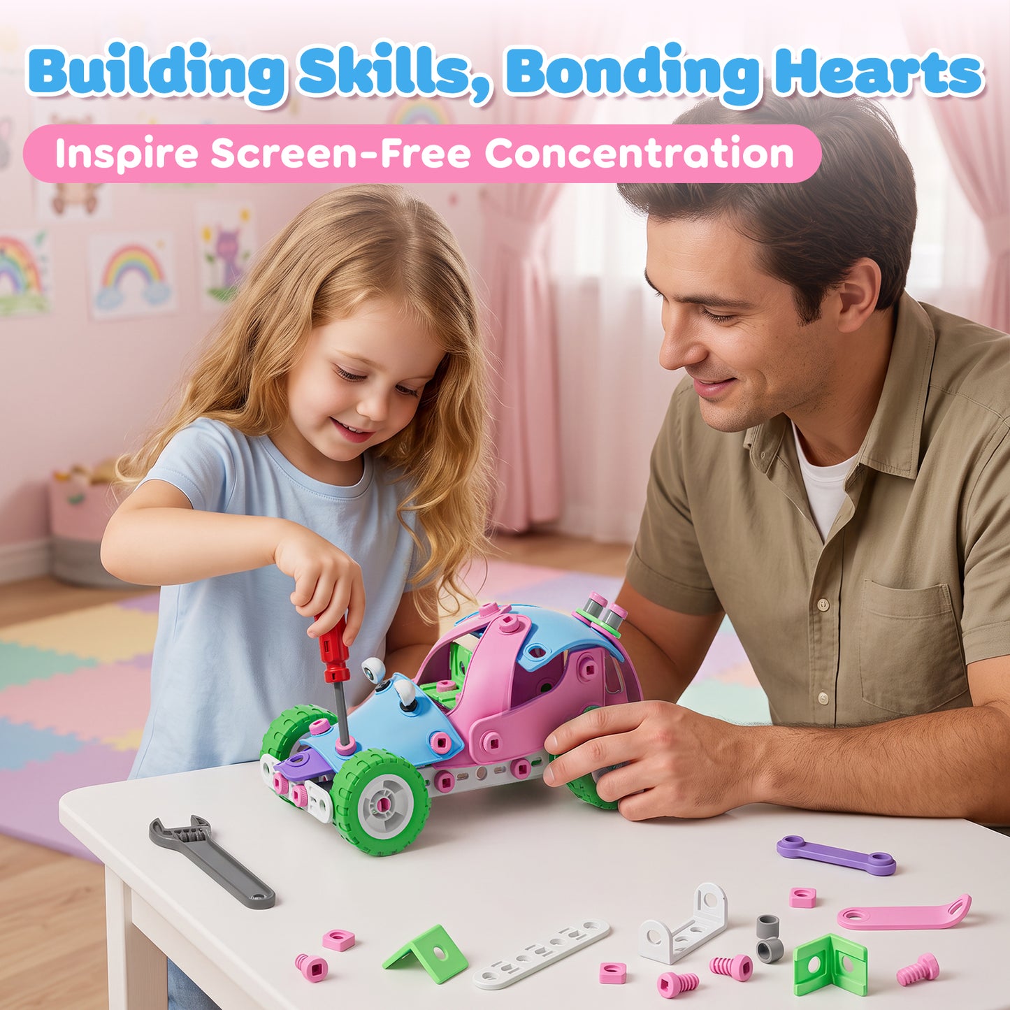 Building Blocks for Kids, STEM Toys for 3 4 5 6 7 8+ Year Old Boys Girls, Educational Construction Kits Games, Erector Set Creative Activities Games, Best Gifts for 3-8 Year Old Kids