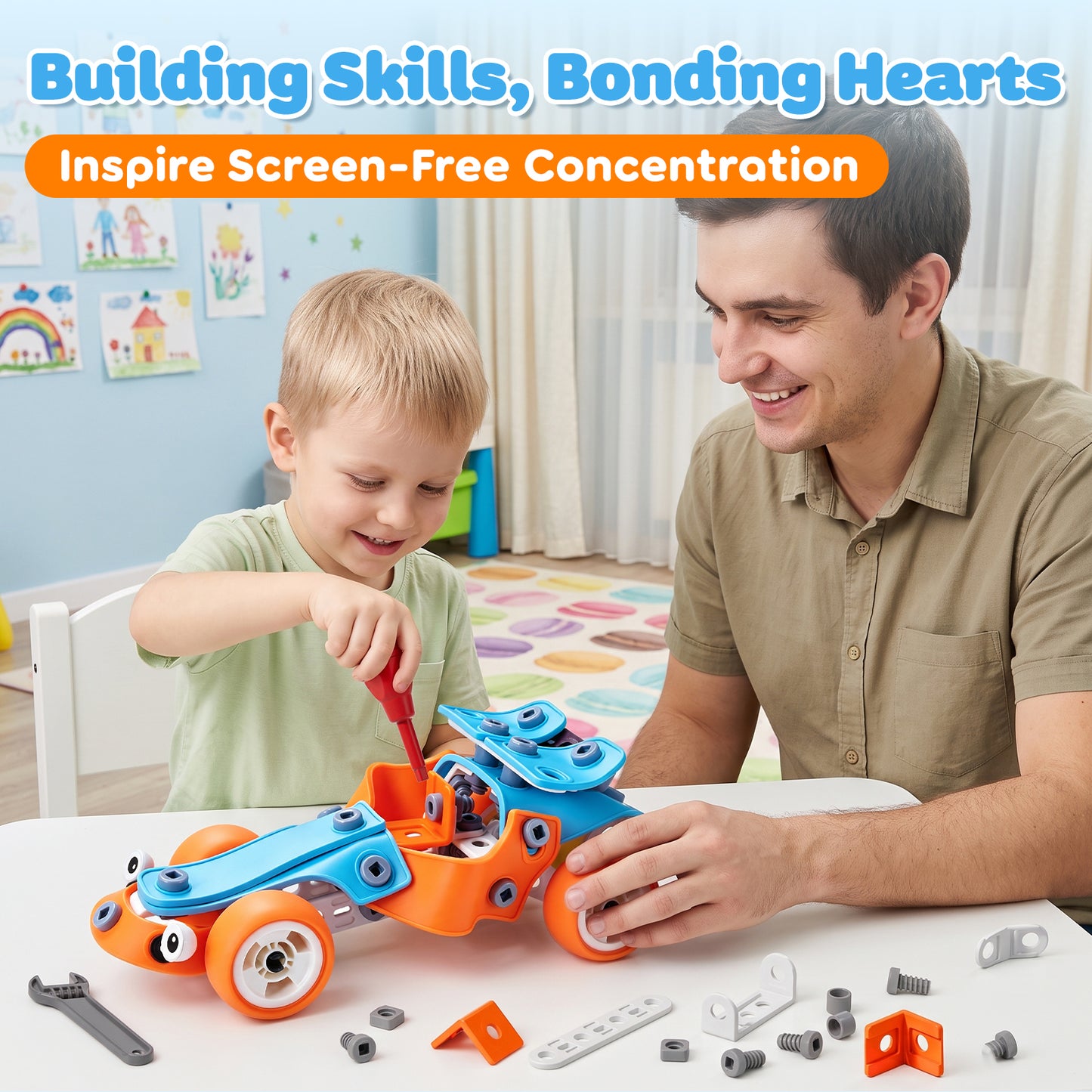 Building Blocks for Kids, STEM Toys for 3 4 5 6 7 8+ Year Old Boys Girls, Educational Construction Kits Games, Erector Set Creative Activities Games, Best Gifts for 3-8 Year Old Kids