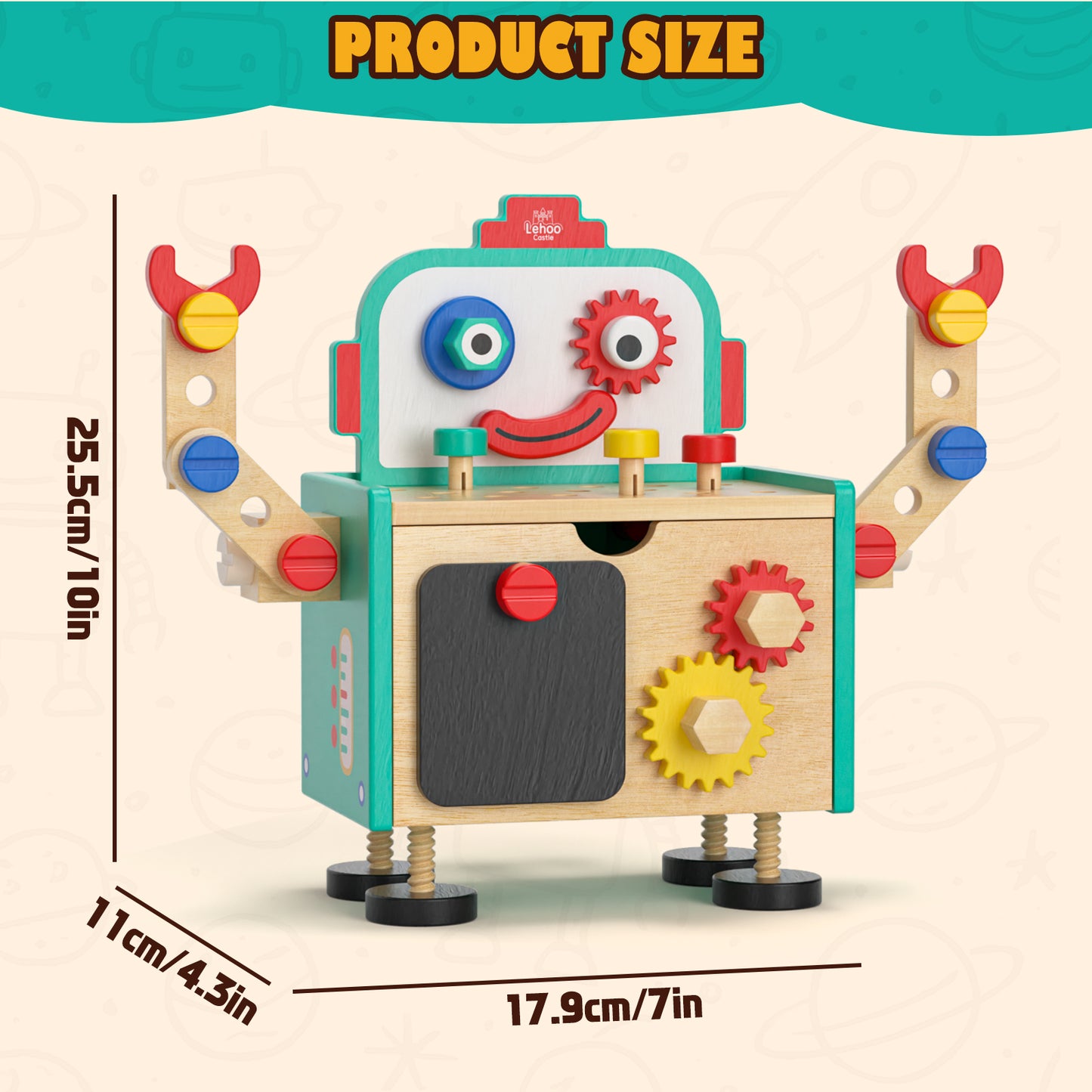 56 PCS Wooden Kids Tool Set, Toddler Tool Bench with Storage Box, Tool Set Educational Construction Toy for Toddler, STEM Montessori Toys for 2 3 4 Year Olds Boys