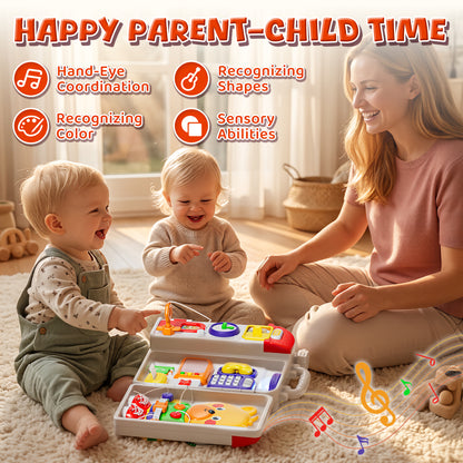 Montessori Learning Toys, Bilingual Busy Board for Toddler, Busy Board Montessori Toys for 1 Year Old, Educational Toys for Ages 1-3 Boys Girls Birthday Gifts