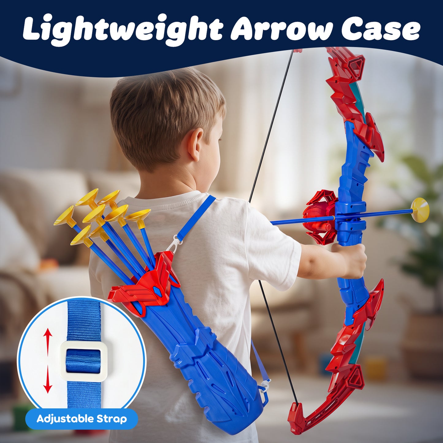 Bow and Arrow Set for Kids, Spider Toys for 5 Year Old Boys, LED Light Up Archery Toy Set with 10 Suction Cup Arrows, Target & Quive, Indoor and Outdoor Toys for Boys