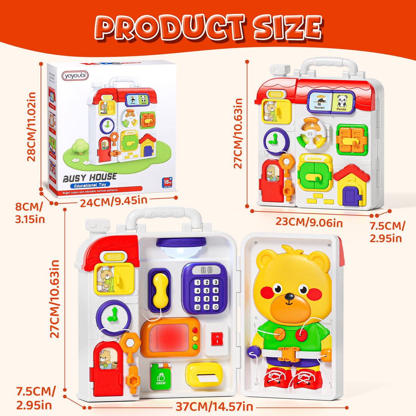 Montessori Learning Toys for 1 Year Old, Busy Board for Toddlers, Toddler Toys for Boys Girls 1 2 3 Year Old, Preschool Toys, Perfect Birthday Gift