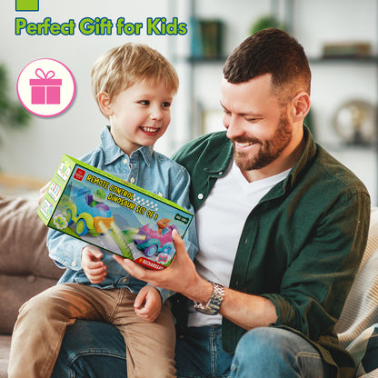 Remote Control Car for Toddlers, Rechargeable RC Cars for Toddler Toys 2-3, Dinosaur Toys for Ages 2-4 with Lights & Music, 2 3 4 Year Old Boy Toys - 2 Pack