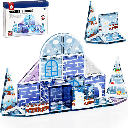 Magnetic Tiles Sets for Kids Ages 4 8 , Frozen 25PCS Magnetic Tiles, STEM Montessori Educational Toy for Boys Girls, Magnetic Construction Toys for 4-8 Year Old Kids Gifts