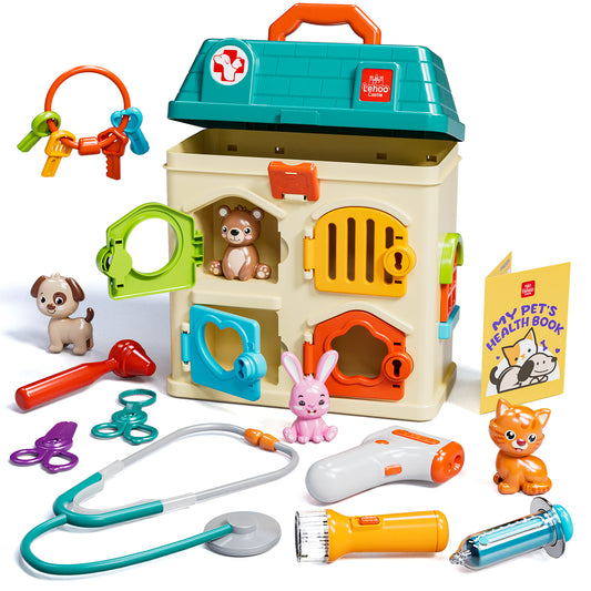Pretend Play Toy Vet Set For Toddlers, Doctor Vet Kit for Kids Pet Care Set