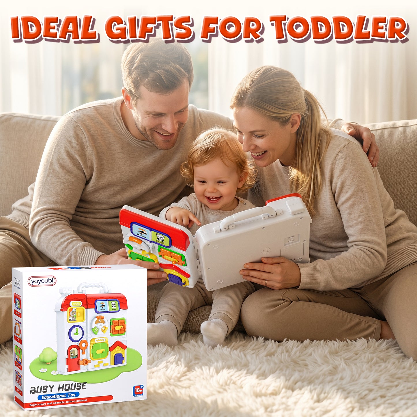 Montessori Learning Toys for 1 Year Old, Busy Board for Toddlers, Toddler Toys for Boys Girls 1 2 3 Year Old, Preschool Toys, Perfect Birthday Gift