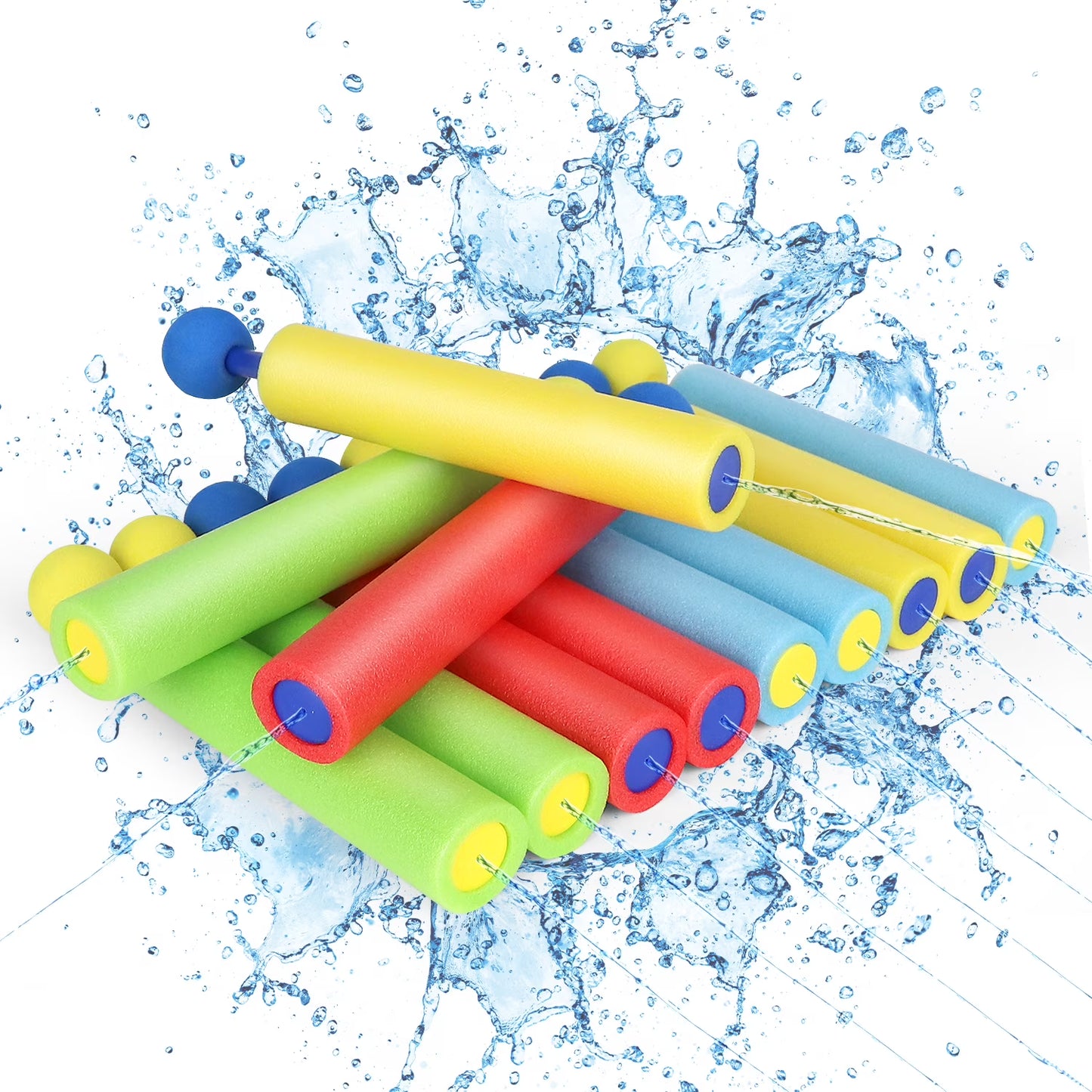 12 Pack Water Blaster Super Soaker Guns Set for Kids Adult, 30ft Water Guns with Plastic Handle, Perfect Water Toy for Outdoor Swimming Pool Beach