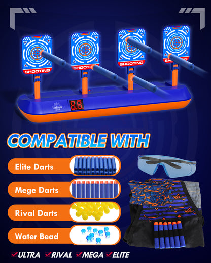 4 Electronic Digital Target, for Nerf Targets for Kids to Shoot, Shooting Targets with Auto-Reset - Blue