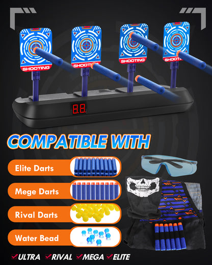 4 Electronic Digital Target for 3-6 7-10 11-13 Year Old Kids, Nerf Targets for Kids to Shoot, Shooting Targets with Auto-Reset