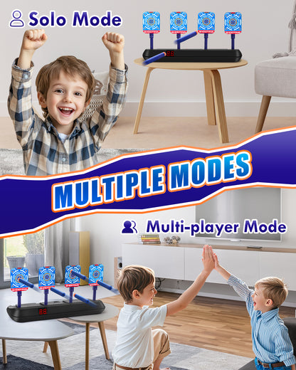 4 Electronic Digital Target for 3-6 7-10 11-13 Year Old Kids, Nerf Targets for Kids to Shoot, Shooting Targets with Auto-Reset