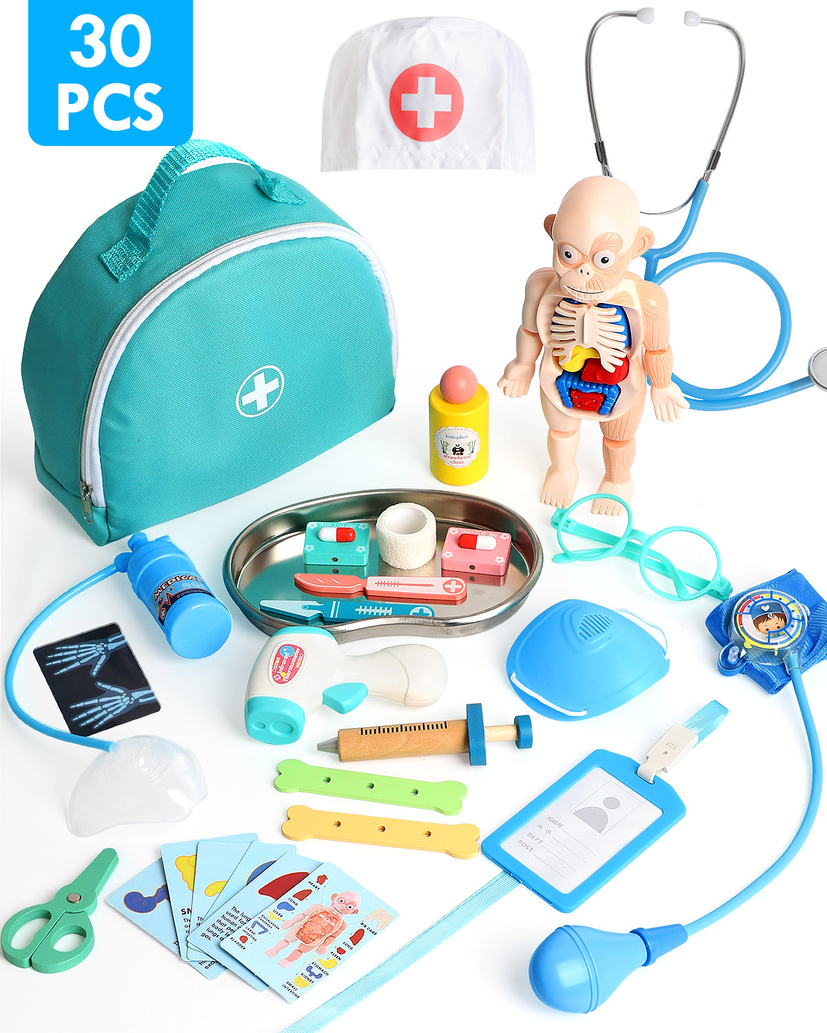 Pre K Doctor Kit Doctor Kit for Kids Realistic, 36PCS Kids Doctor Kit Wooden, Doctor Pr ...